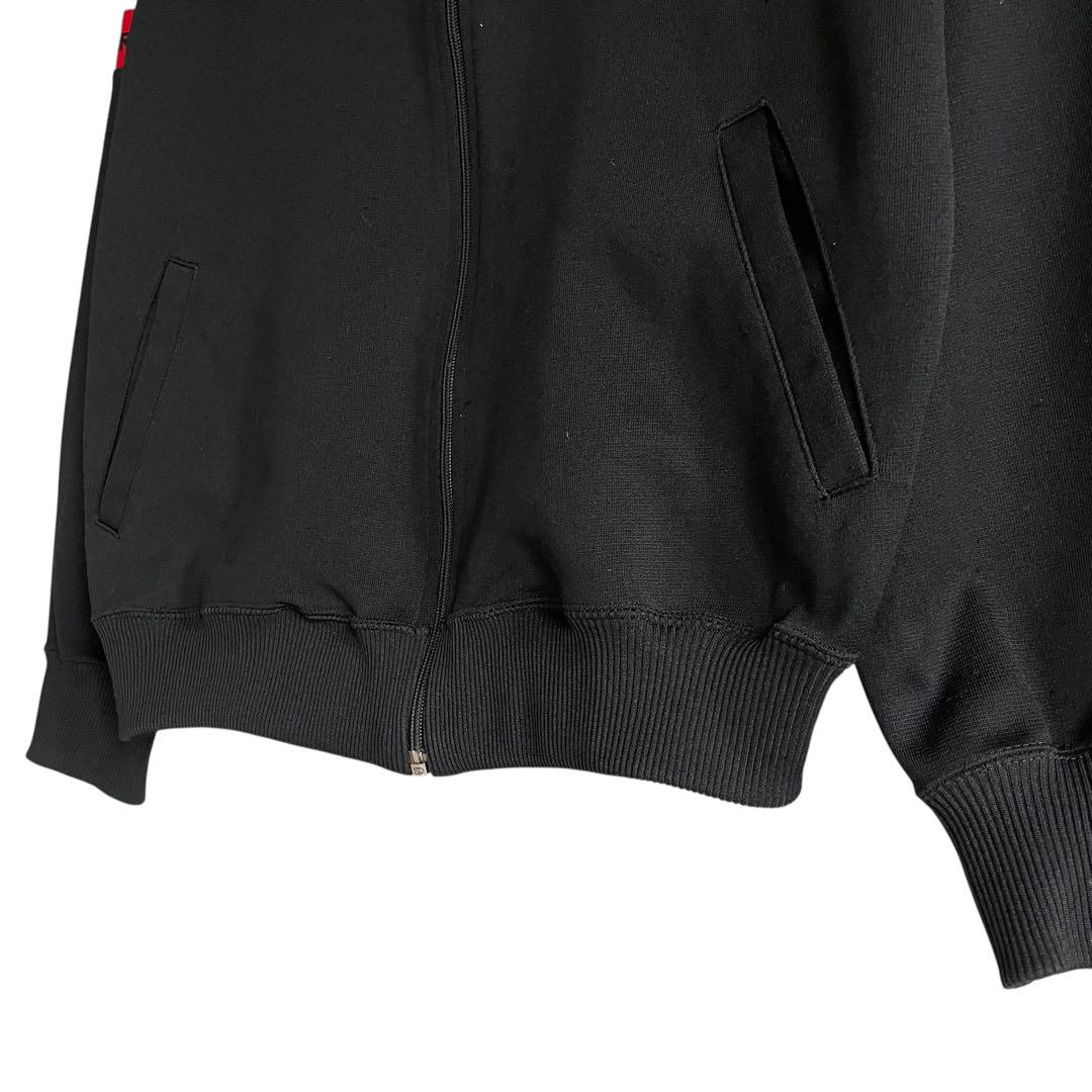 80s NIKE 紺タグ ジャージ トラックジャケット 黒 赤 M ナイキ