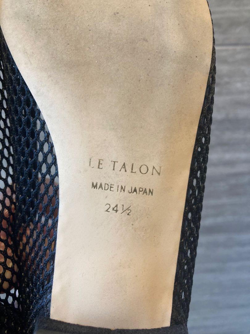 LE TALON ポインテッドネットフラット 24.5cm/ブラック