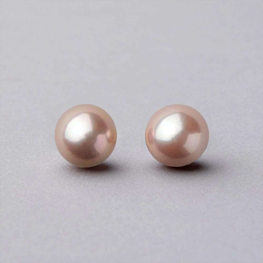 淡水真珠 パールピアス ピンク系 8.5mmUP PT14WG ピアス