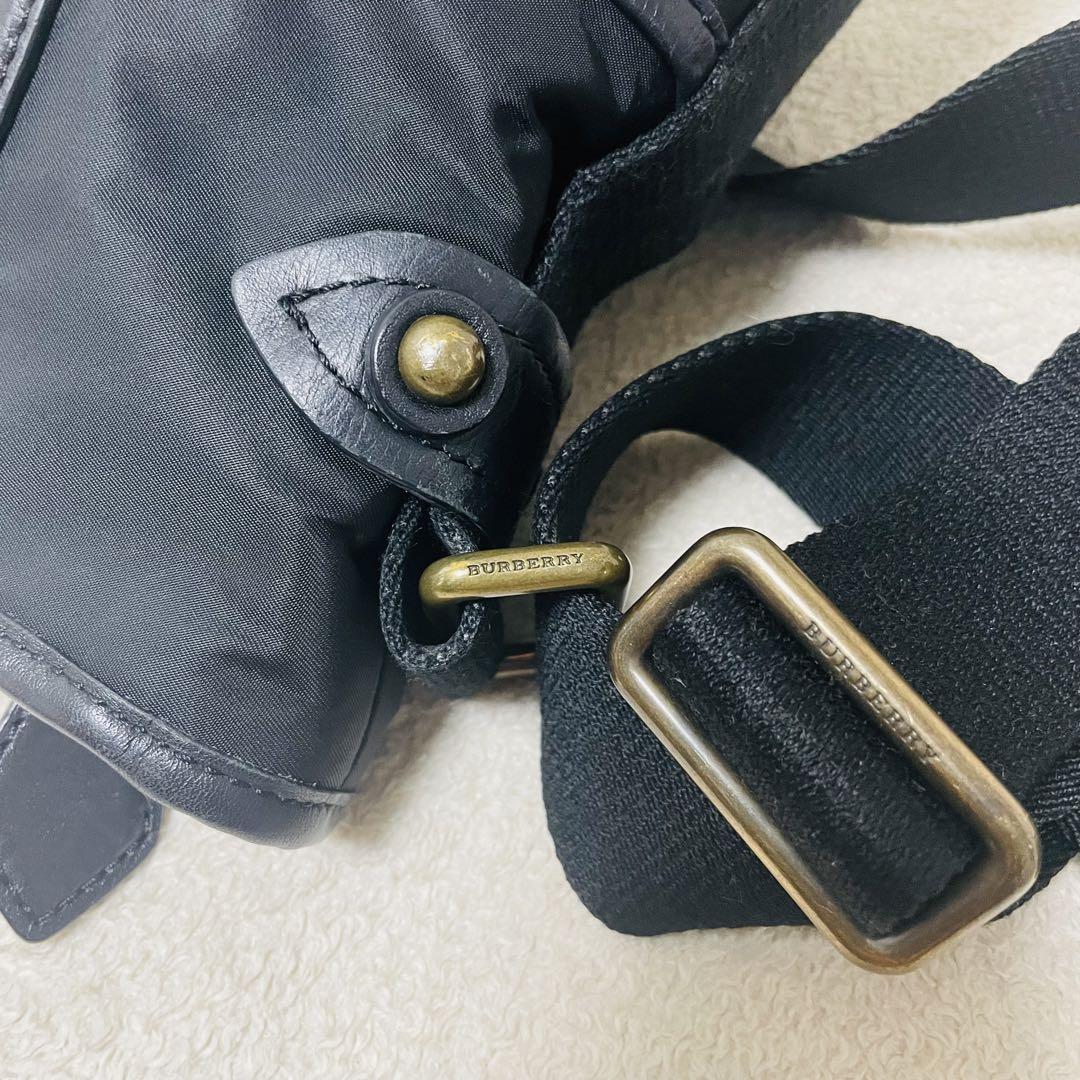 BURBERRY バーバリー ショルダーバッグ ナイロン レザー ノバチェック 画像9