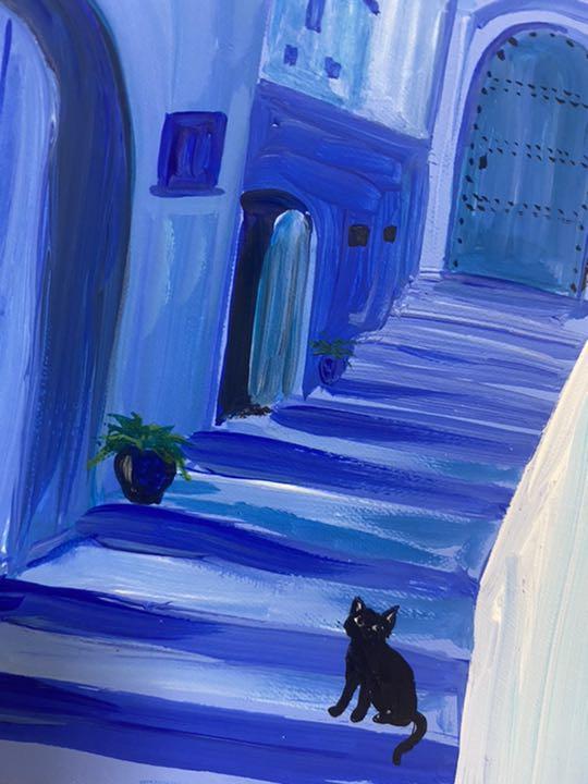 シャウエンの黒猫 絵画原画