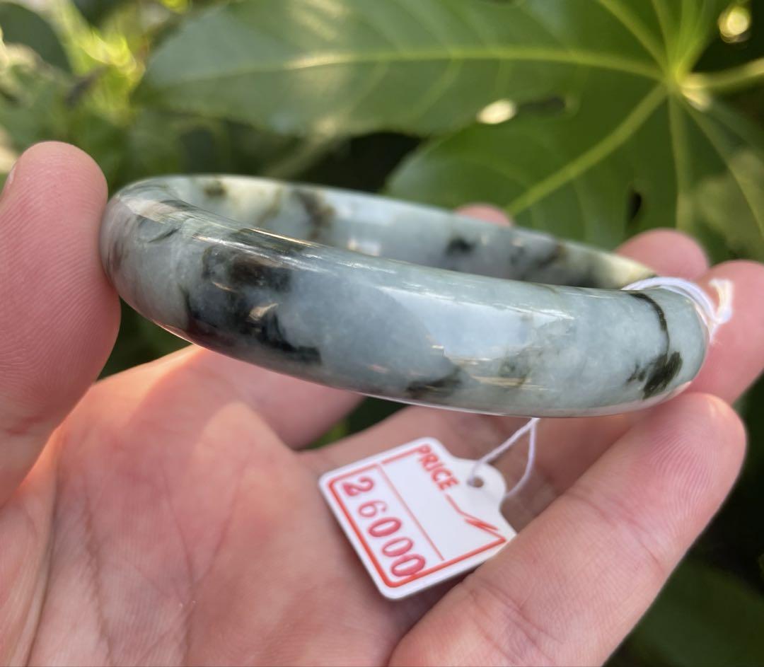 高品質☆天然無着色☆A貨本翡翠バングル☆ミャンマー産62mm③