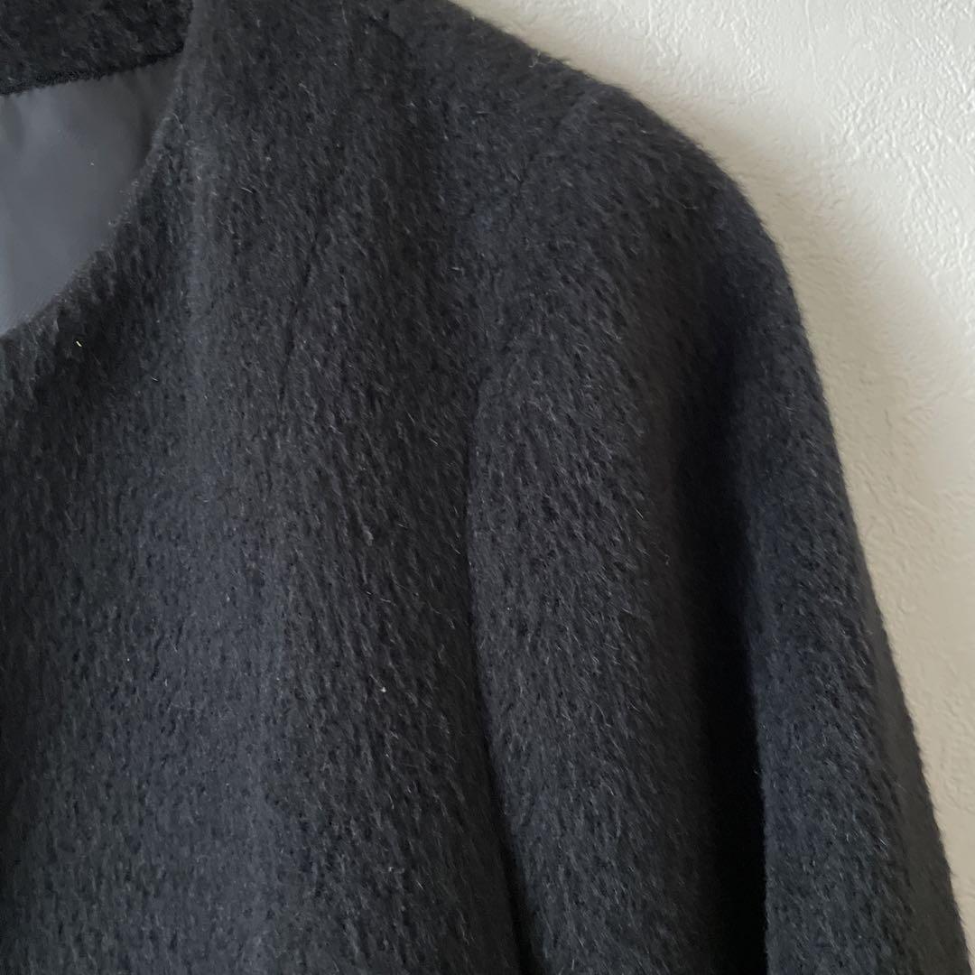 23区オンワード樫山アルパカノーカラージャケットコート/黒size44