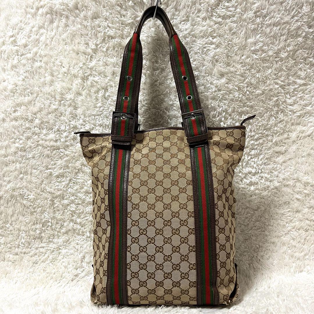 超人気ブティック ✨激レア‼︎✨GUCCI 肩掛け A4可 シェリーライン トートバッグ バッグ