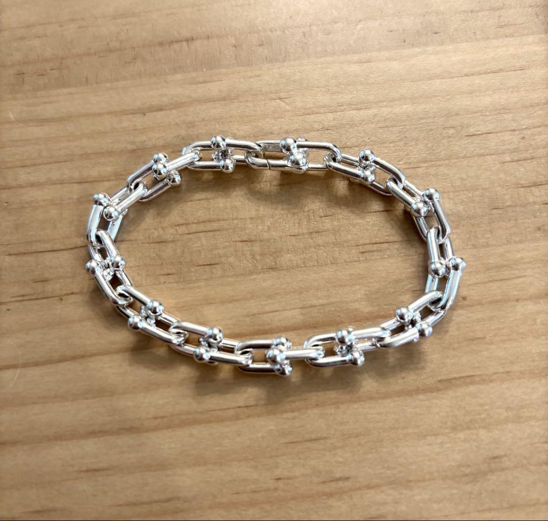 ハイクオリティハードウェアタイプミディアムリンクブレス18cmグラジュエイテッド