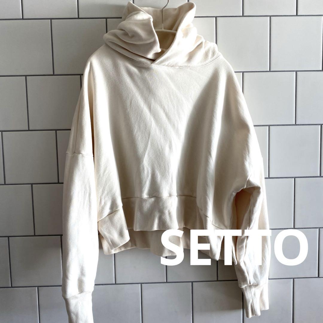 SETTO セット パーカー オッカケシャツ風 ジャパンブルー