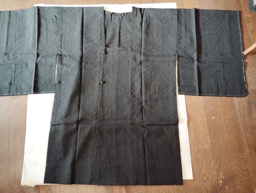 夏物。黒道行コート。躾付お仕立品