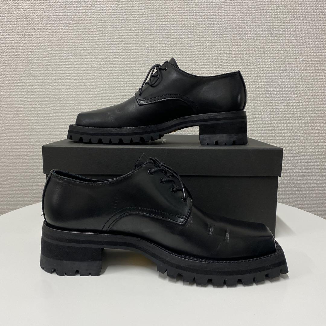 美品 JOHNLAWRENCESULLIVAN スクエアトゥ 黒 7(26cm)