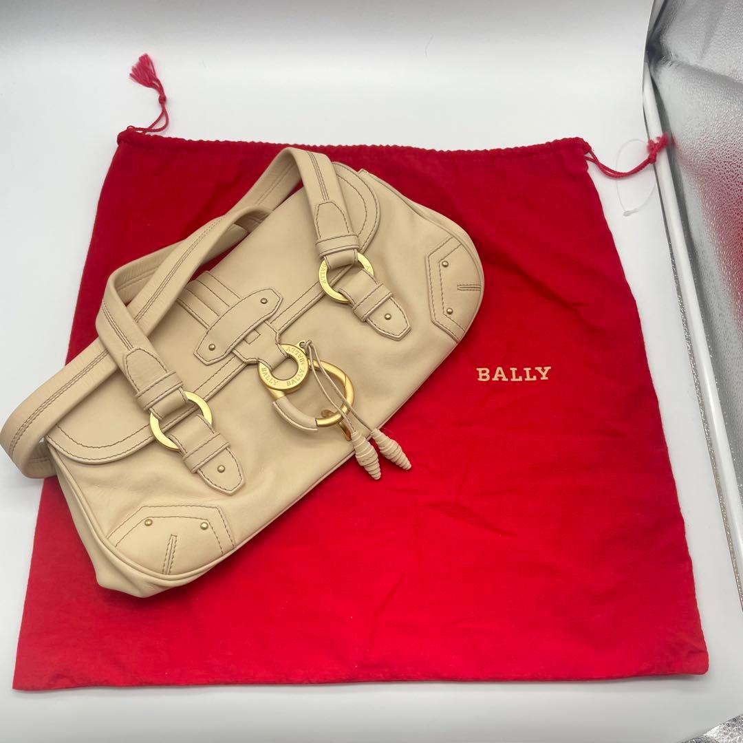 ◯BALLY バリー MARTINA サークルハンドバッグ ベージュ系 布袋付Bally