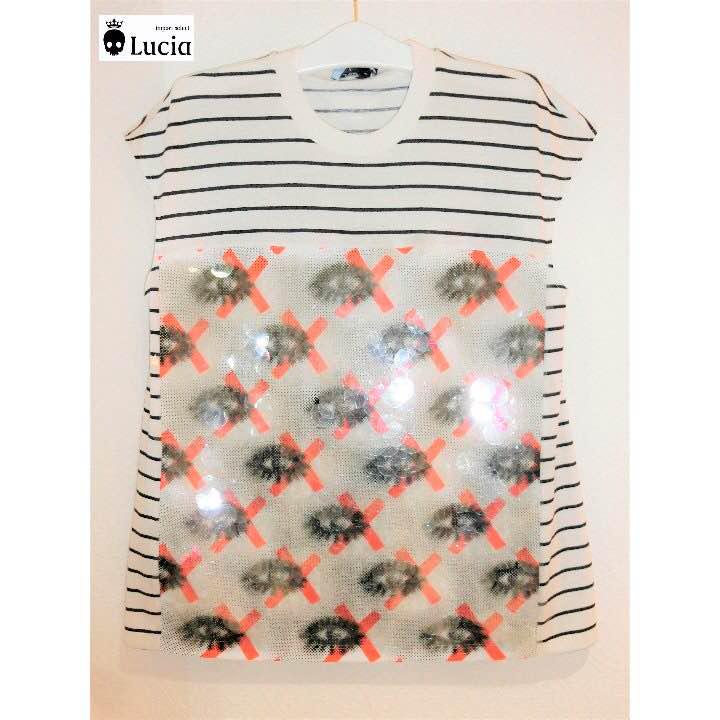 PRADA プラダ ストライプ スコットランドTシャツ Prada ロゴ ストライプ Tシャツ | ブルー | FARFETCH JP