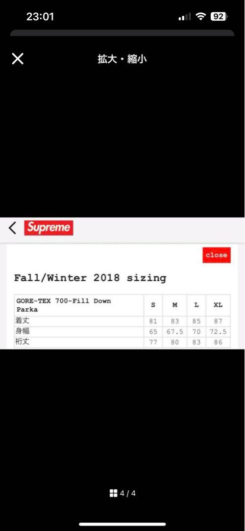 Supreme GORE-TEX ダウンジャケット 黒 700-FILL