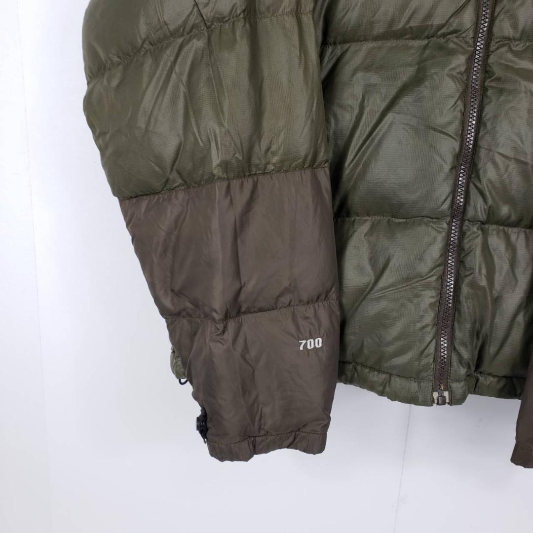 定番送料無料 古着 ヌプシ ダウンジャケット カーキ pulA1-m52278833390 ノースフェイス 刺繍ロゴ 日本製格安