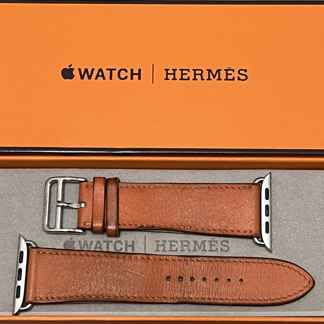 #428 箱無特価 apple watch エルメス レザーオレンジ メンズ