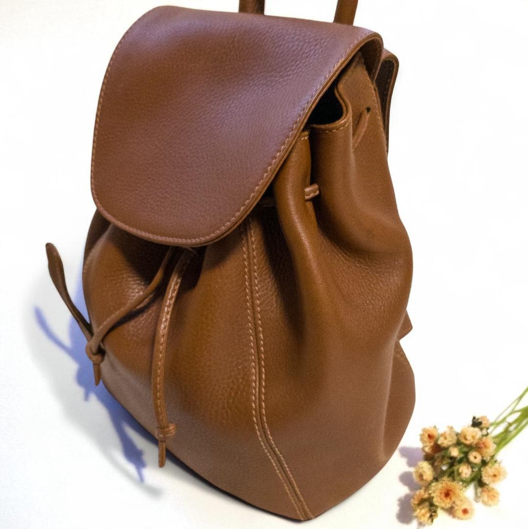 【希少美品】コーチ/リュックサック/バックパック/オールレザー/ドローストリング 良品☆コーチ リュック バックパック シボ革 ドローストリング