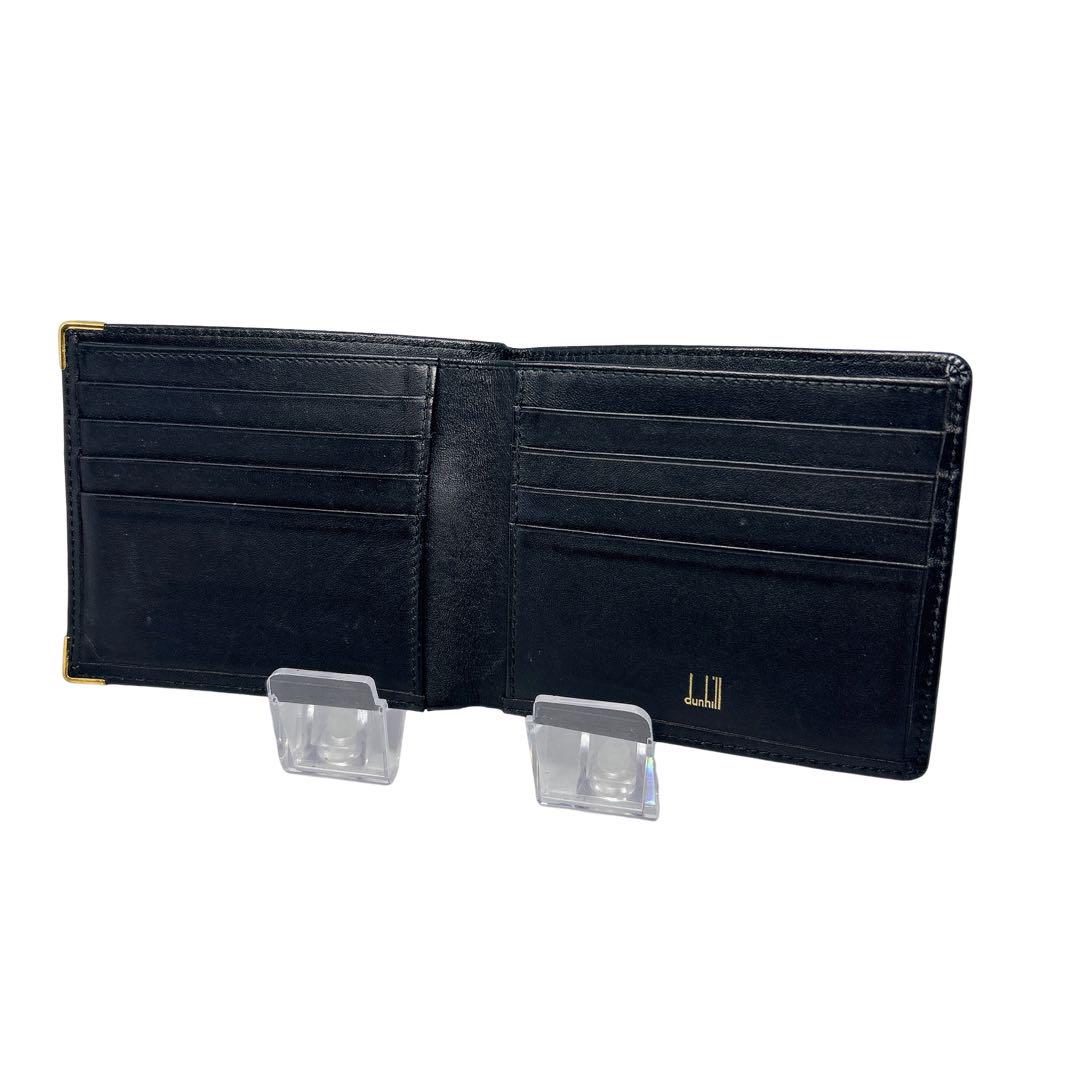 dunhill美品☆ 二つ折り財布 レザー 黒 カードケース シンプル 高級