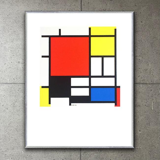【Mondrian】モンドリアン額装 額装品/Composition with Red Blue モンドリアン その他