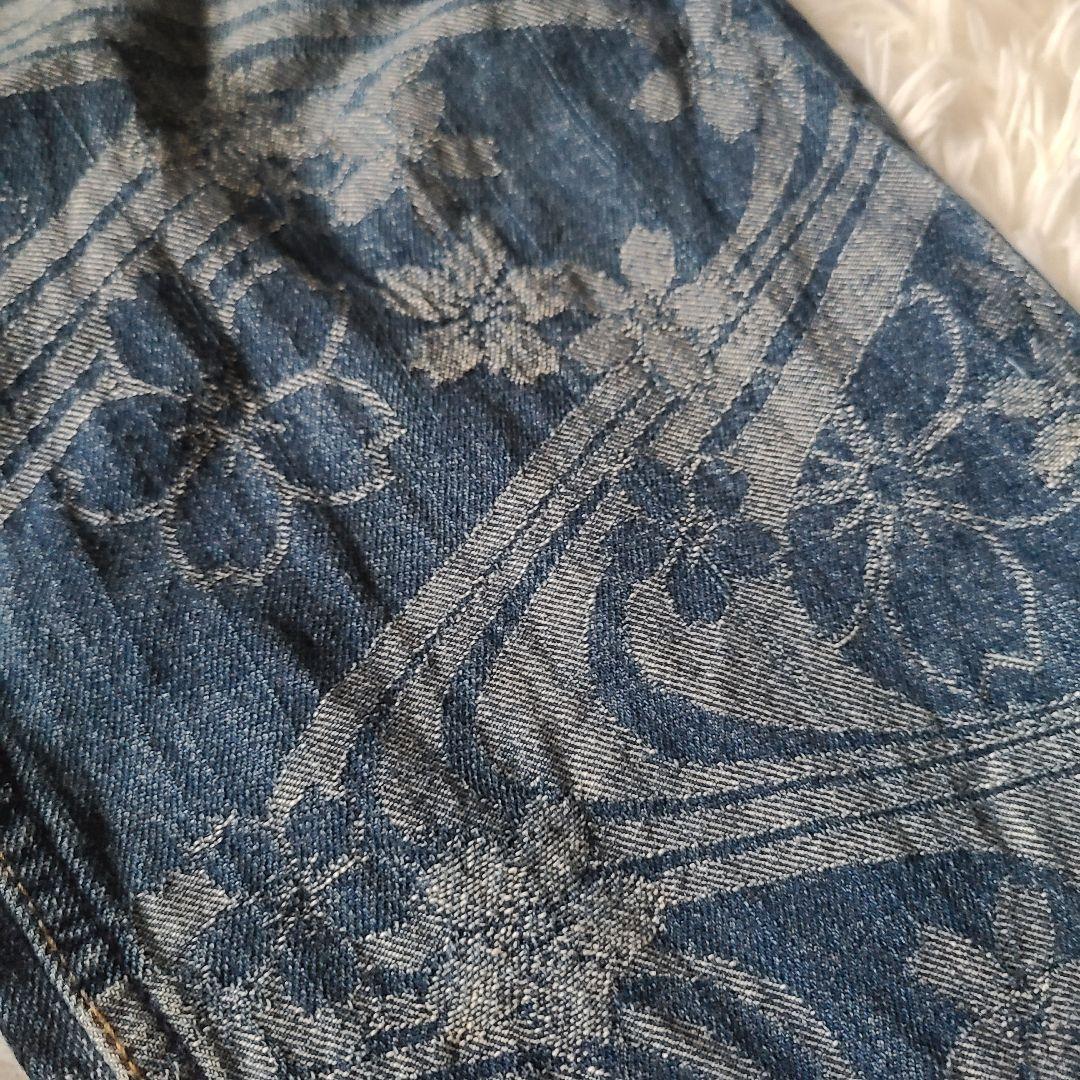 絡繰魂 DIVINE 抜刀娘 刺繍 ジャガード 和柄 ジーンズ デニム 34