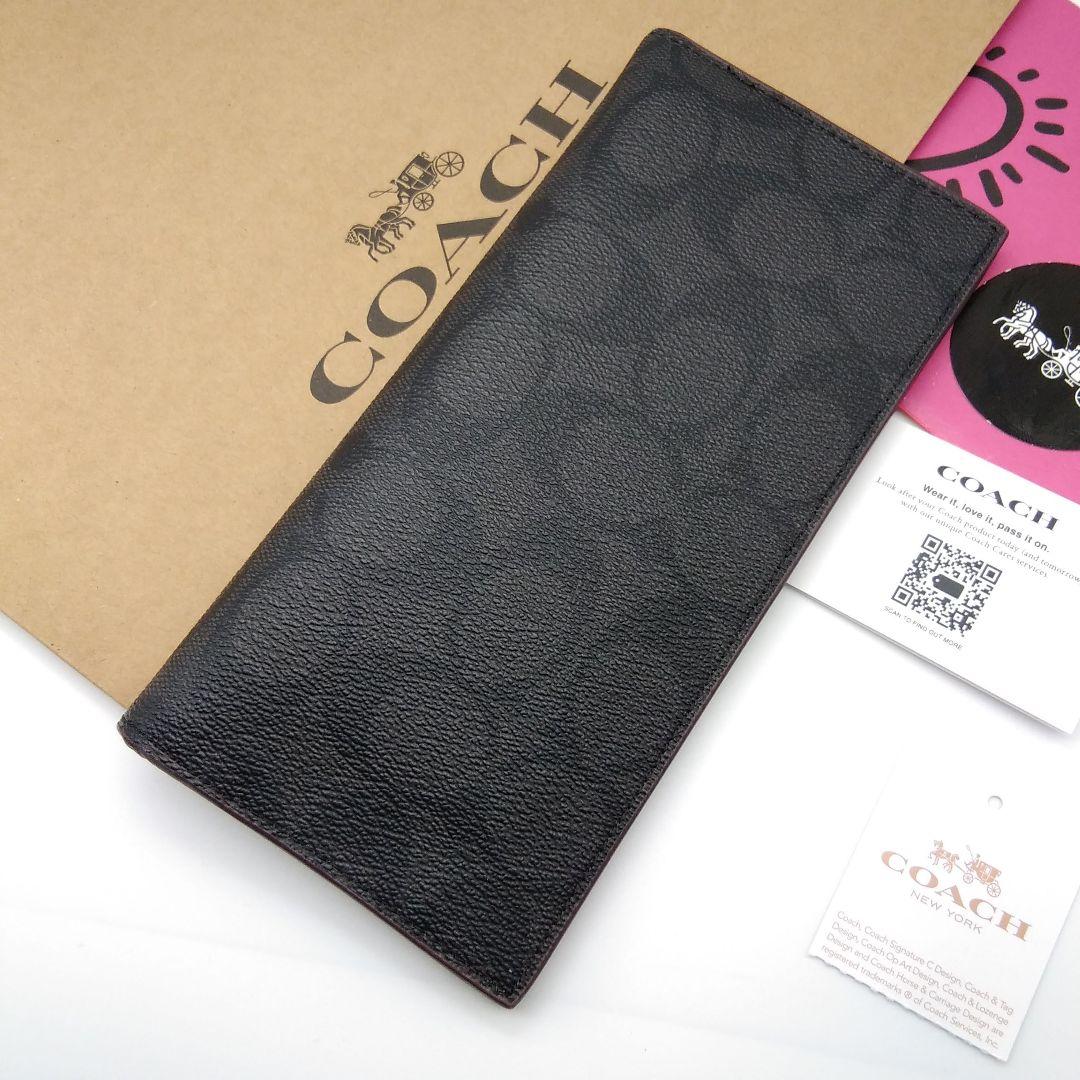 新作　新品　COACH　長財布　メンズ　小銭入れ付き