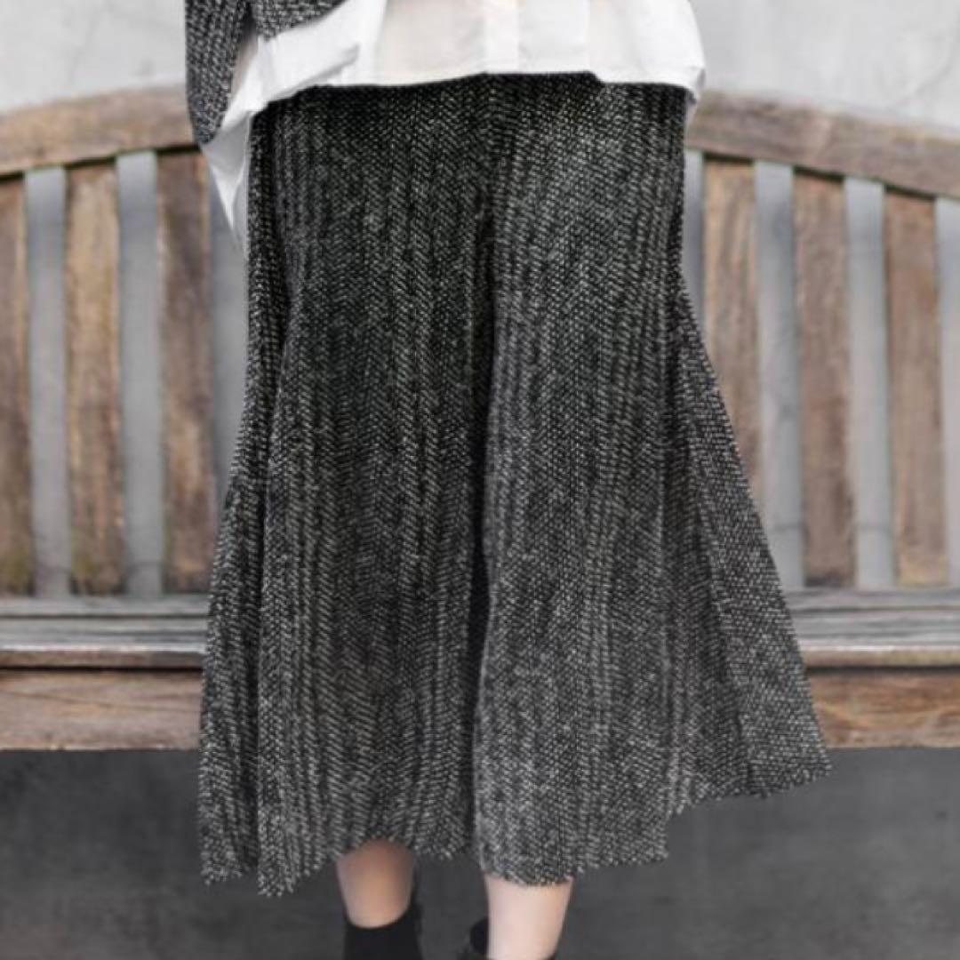 【新品未使用】スペッチオ/シャトルプリーツワイドパンツ/キュロット/フレア/40