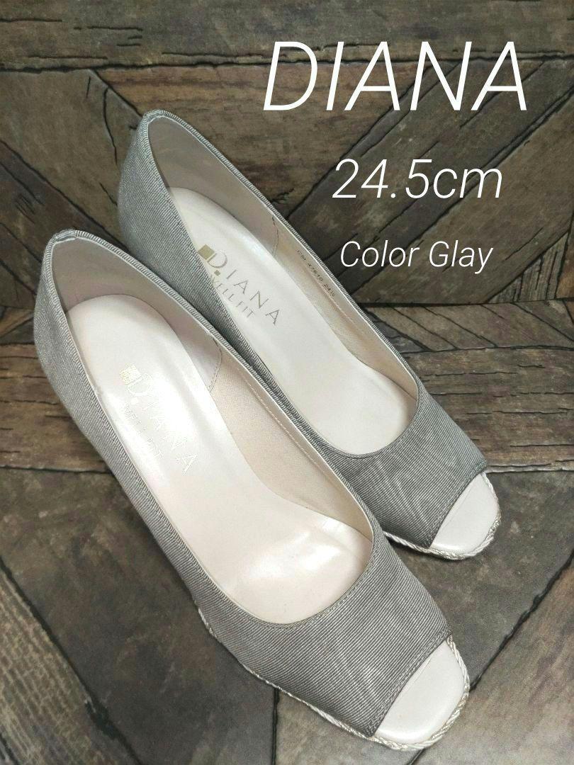 激安/新作 DIANA WELL FIT ジュート巻きウエッジオープントゥ 24.5cm 靴