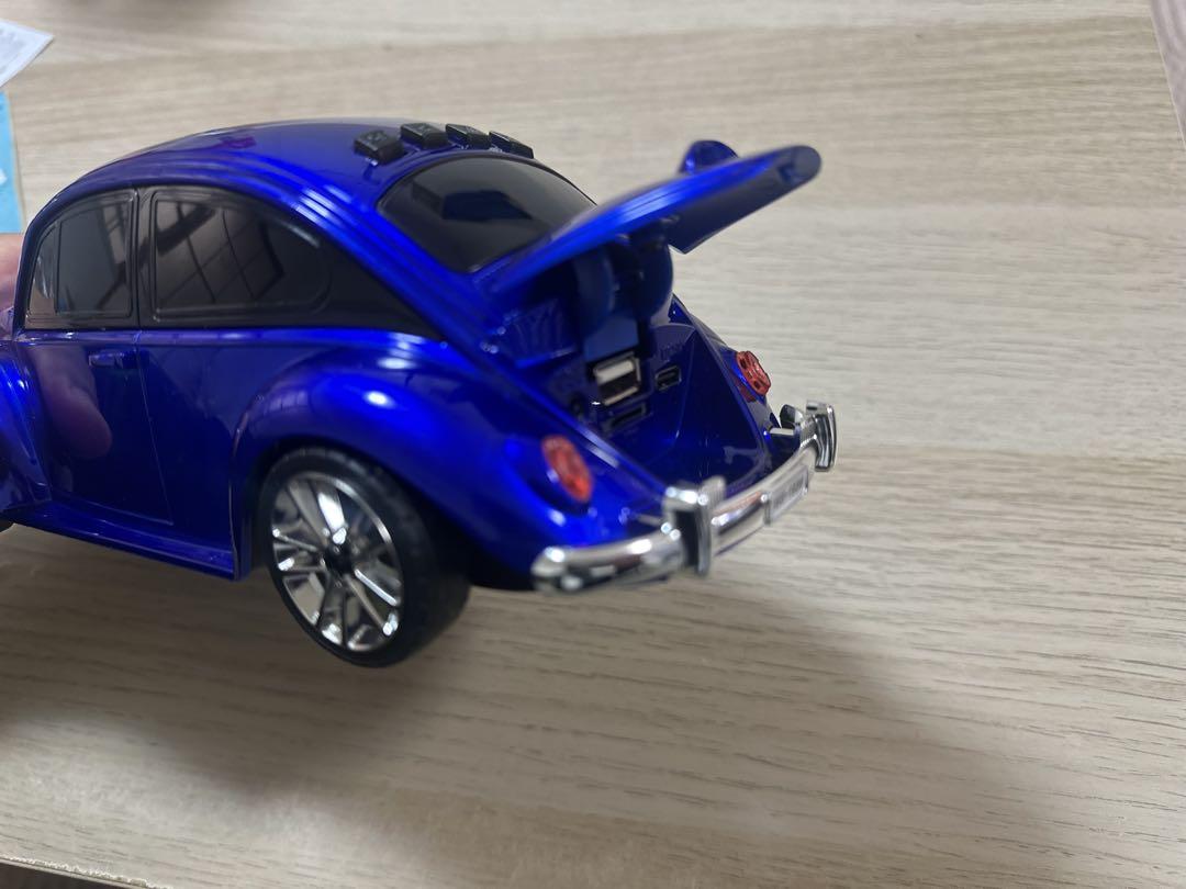 ビートル型bluetooth スピーカー 青
