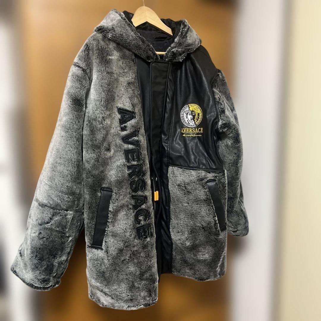 A.VERSACE フリースジャケット グレーXL LL VERSACE