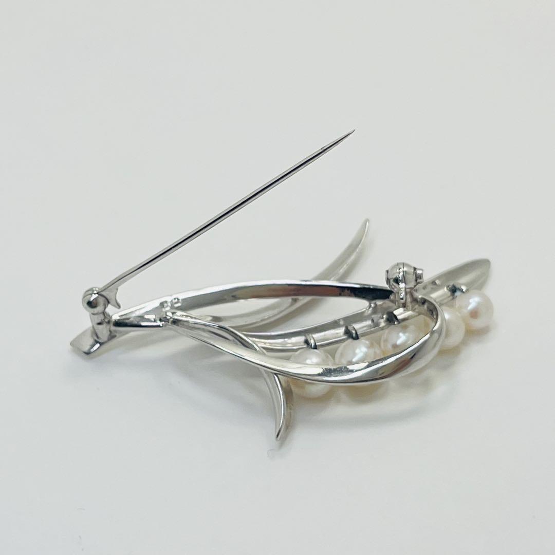 美品✨MIKIMOTO ミキモト本真珠 あこやパール ピンブローチ SV