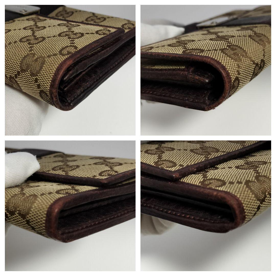 【美品】GUCCI　グッチ　GGキャンバス　ブラウン　長財布
