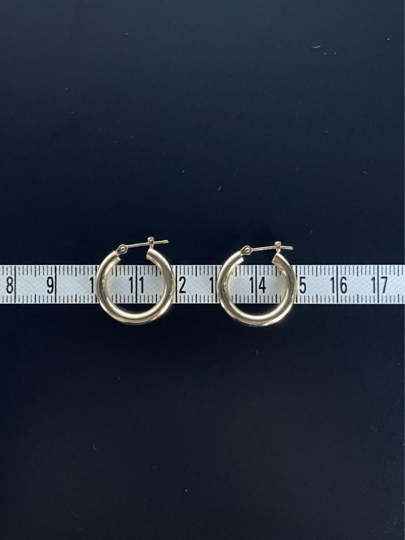 世界的に有名な k18 イエローゴールド フープピアス 3mm×20mm 刻印あり アクセサリー