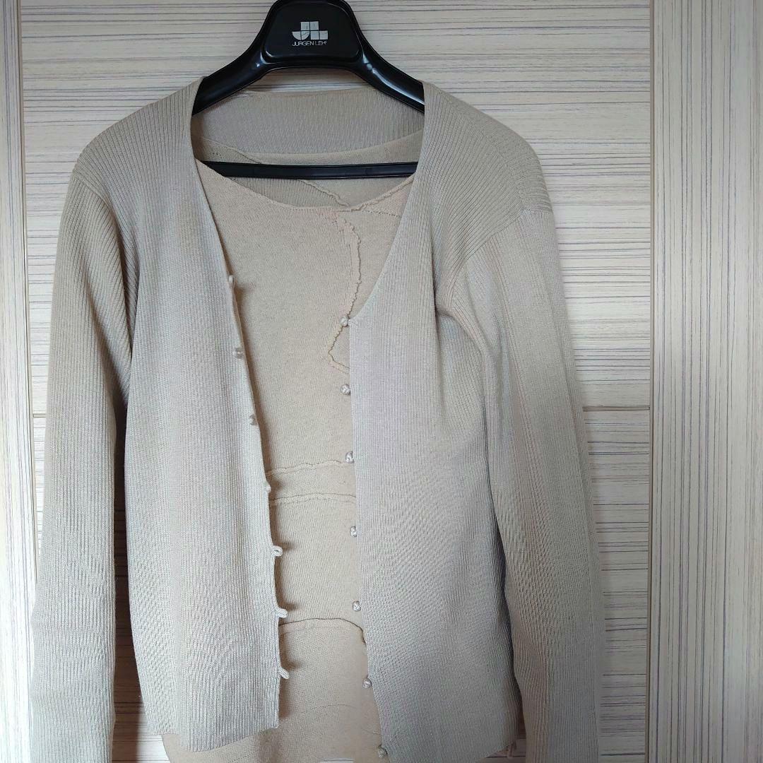 ヨーガンレール リブニット シルクカシミア ベージュ カーディガン ババグーリM JURGEN LEHL