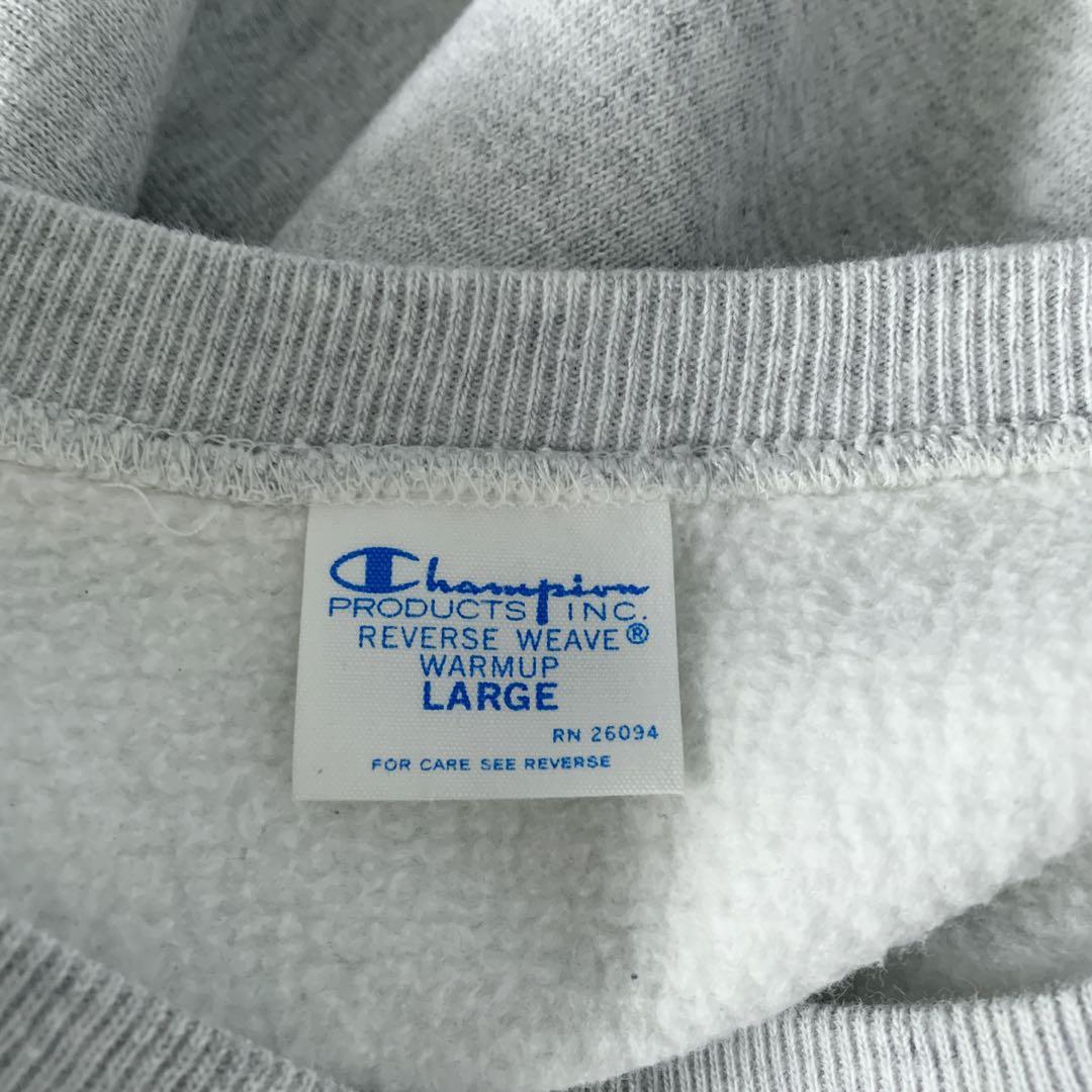Champion 青単色タグ復刻/スウェット/L/コットン/GRY/無地 Champion(チャンピオン) / 青単復刻/REVERSE WEAVE/タグ付