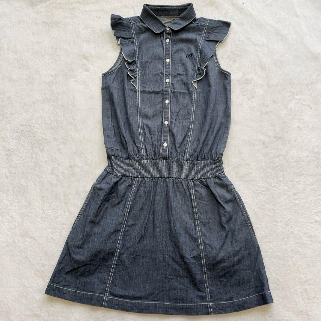 美品　マスターバニー　 ワンピース　デニム　フリル　ストレッチ　ブルー