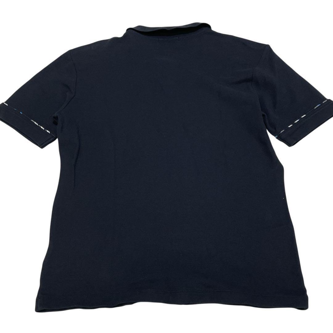 美品BURBERRY BLUE LABEL ポロシャツ 銀ボタン シャドーホース