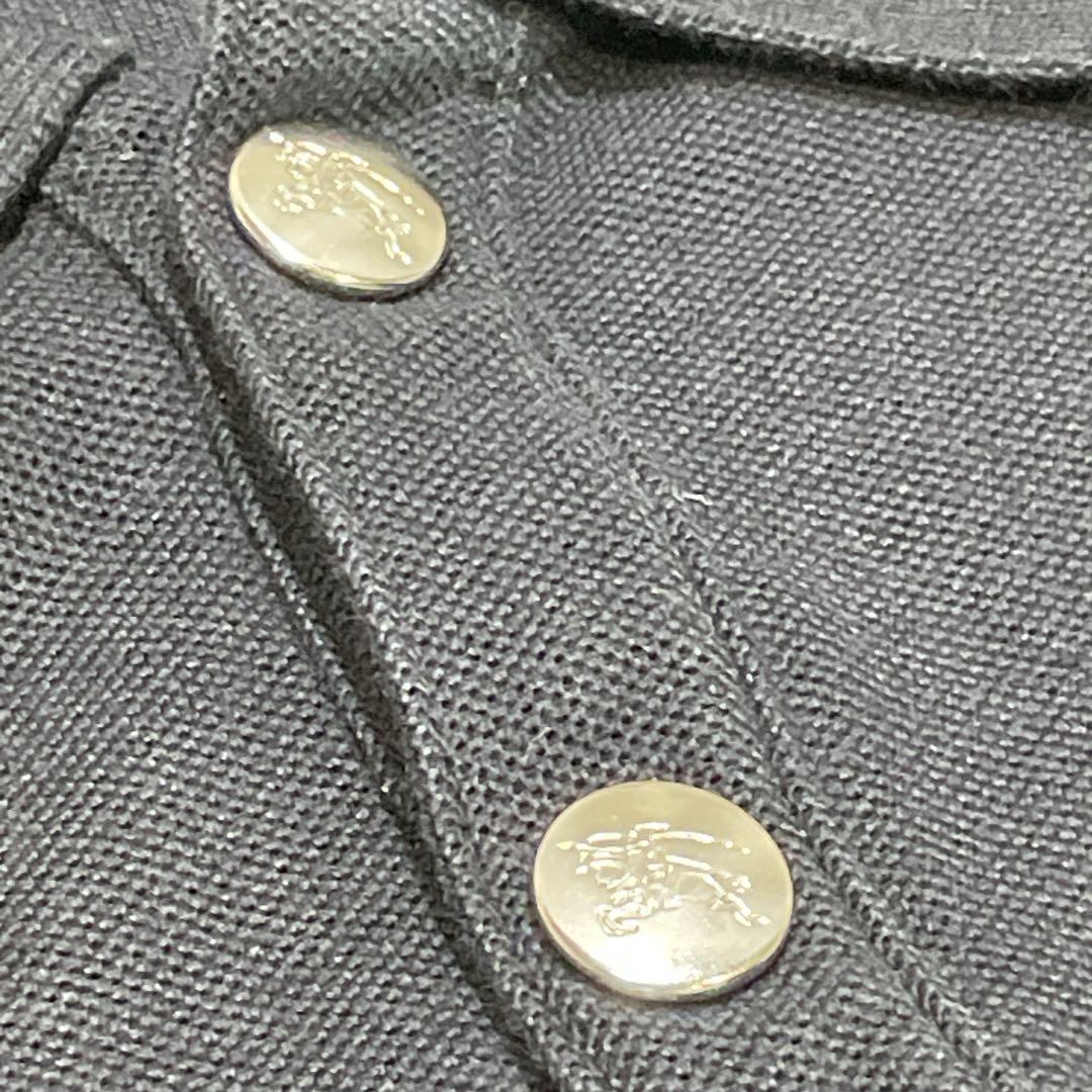 美品BURBERRY BLUE LABEL ポロシャツ 銀ボタン シャドーホース