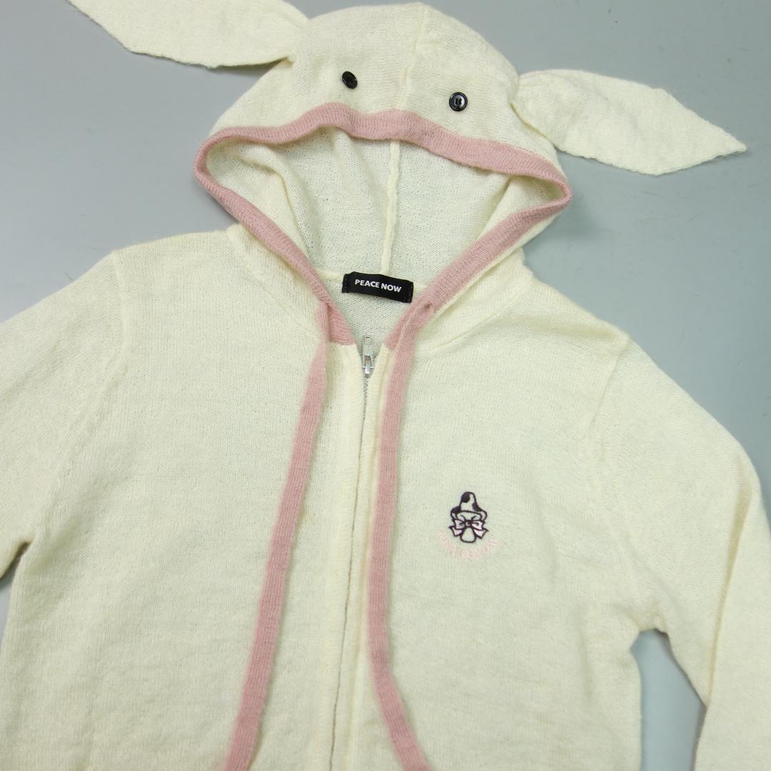 PEACE NOW うさ耳パーカー　ピースナウ黒 地雷　ロリ　お袖が長くて可愛い Amazon.co.jp: [Misswdd] 地雷系 ウサギ耳 パーカー レディース