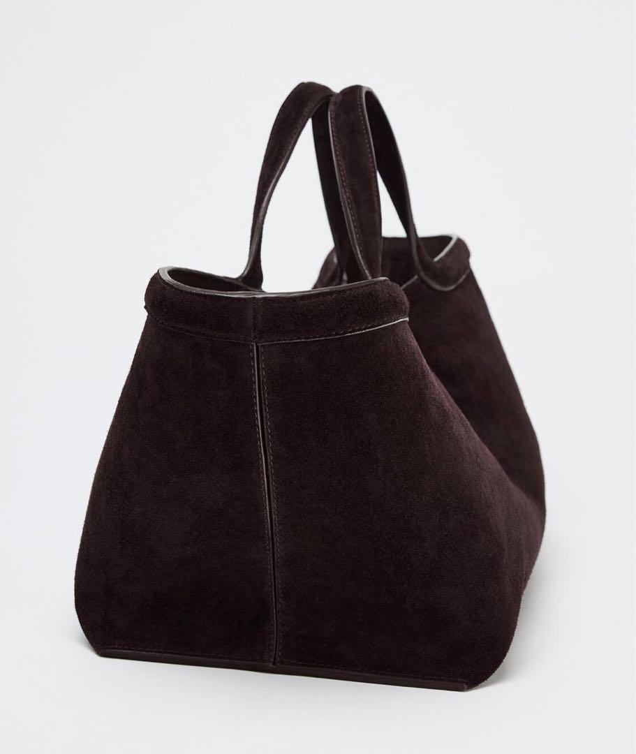 【激安アウトレット!】 今季完売◇SS25◇ZARA スエードトートバッグ◇ダークブラウン バッグ