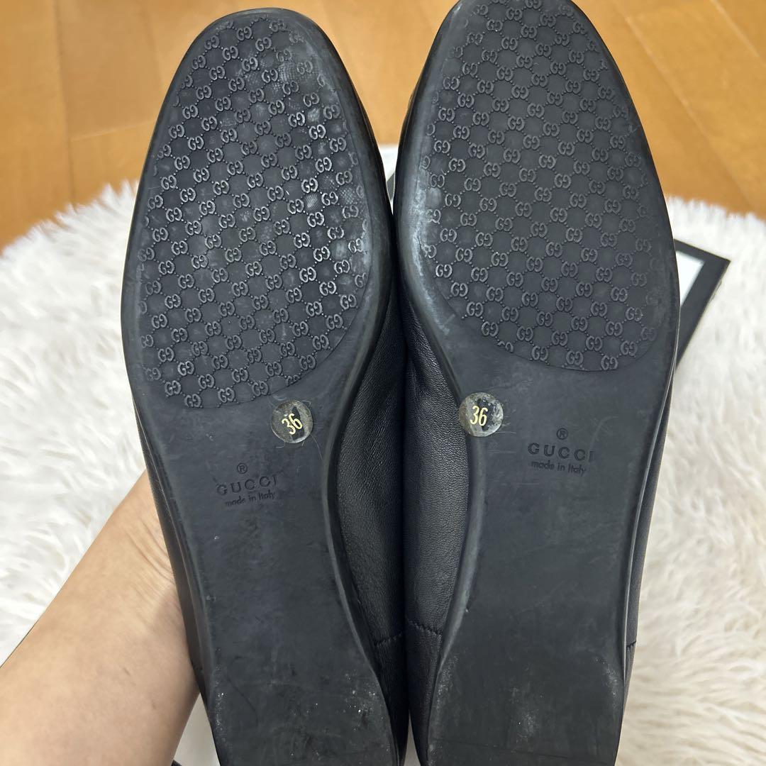 極美品GUCCIホースビットフラットシューズ