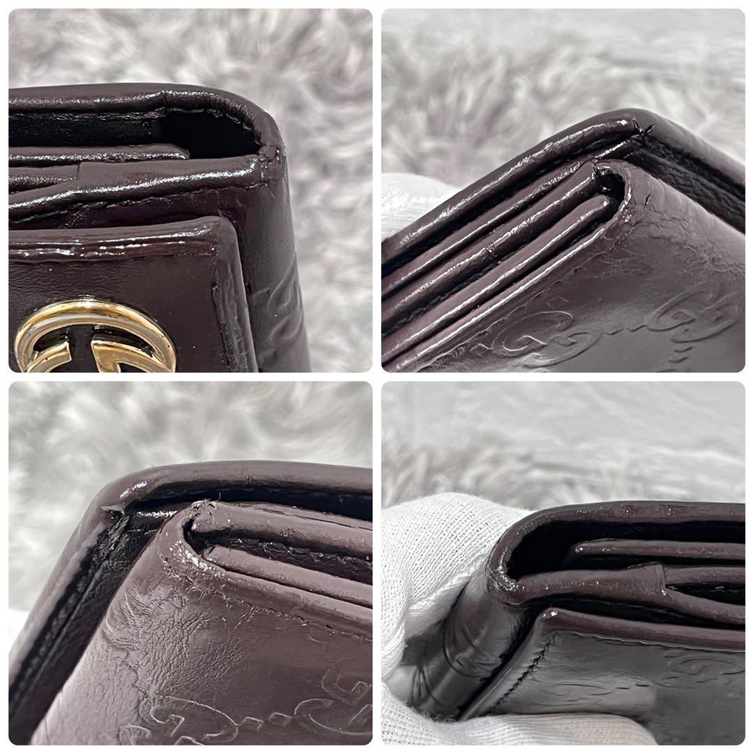 良品✨GUCCI シマ　長財布　インターロッキング　ダークブラウン　メンズ