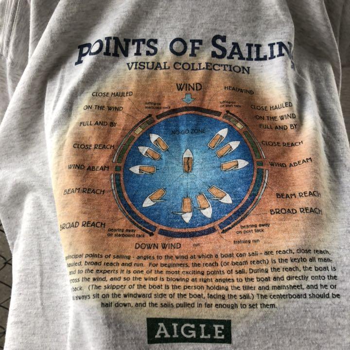 AIGLE エーグル Tシャツ バックプリント 胸ワンポイントプリント