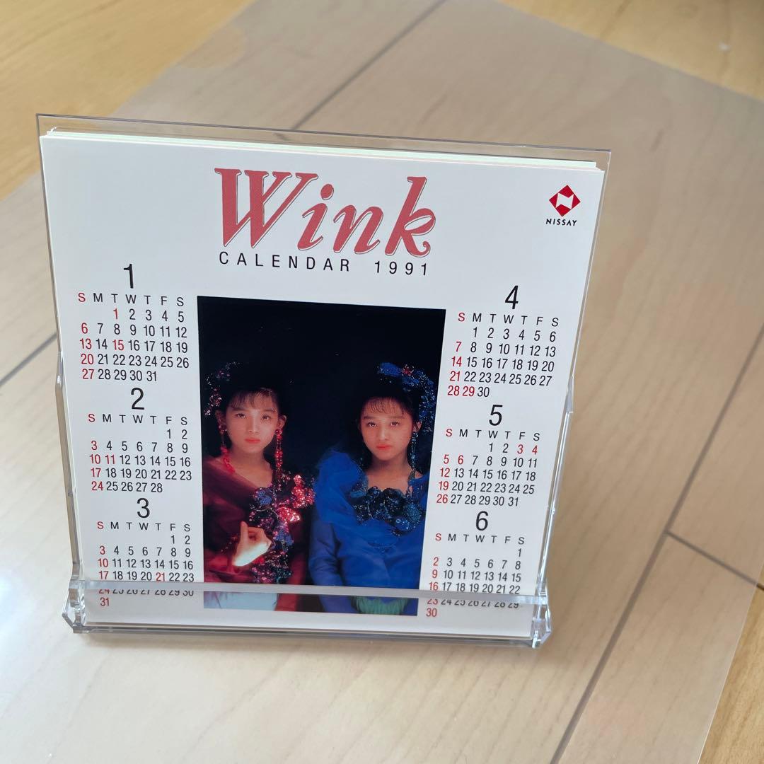 ミニカレンダー1991年 レトロ】wink 卓上カレンダー 未使用 1991 ミニカレンダー1991年 レトロ】wink 卓上カレンダー 未使用 1991