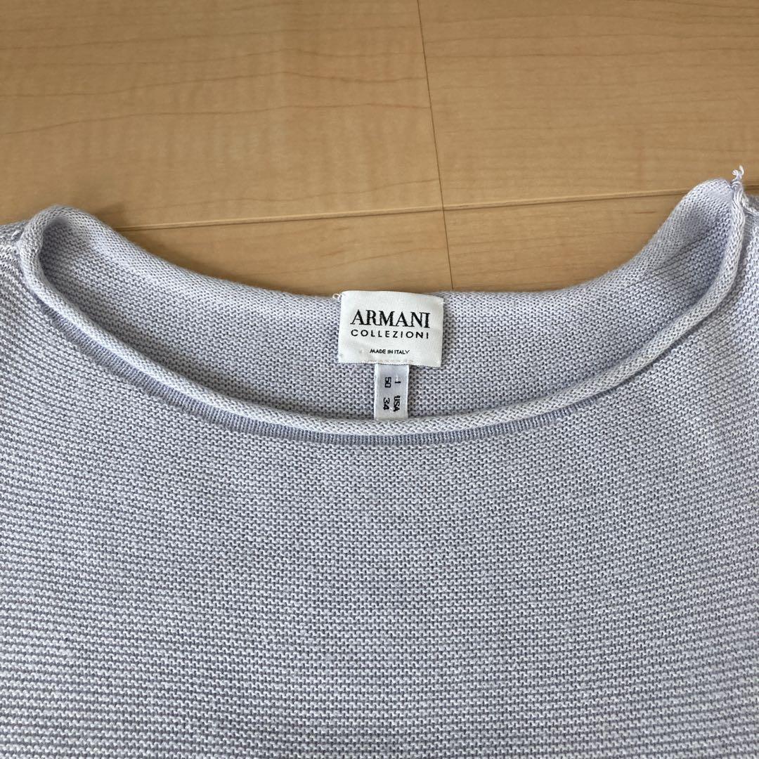 ARMANI ライトグレー クルーネックセーター L
