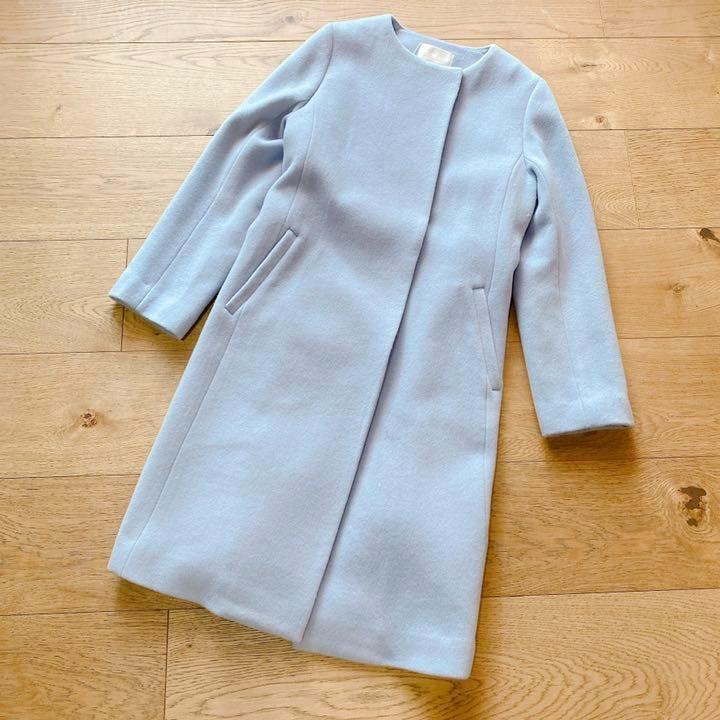 ルトは 新品 ノーカラーコート ブルー系 サイズ2 c0RIl-m52332371723 anySIS コート フロントで