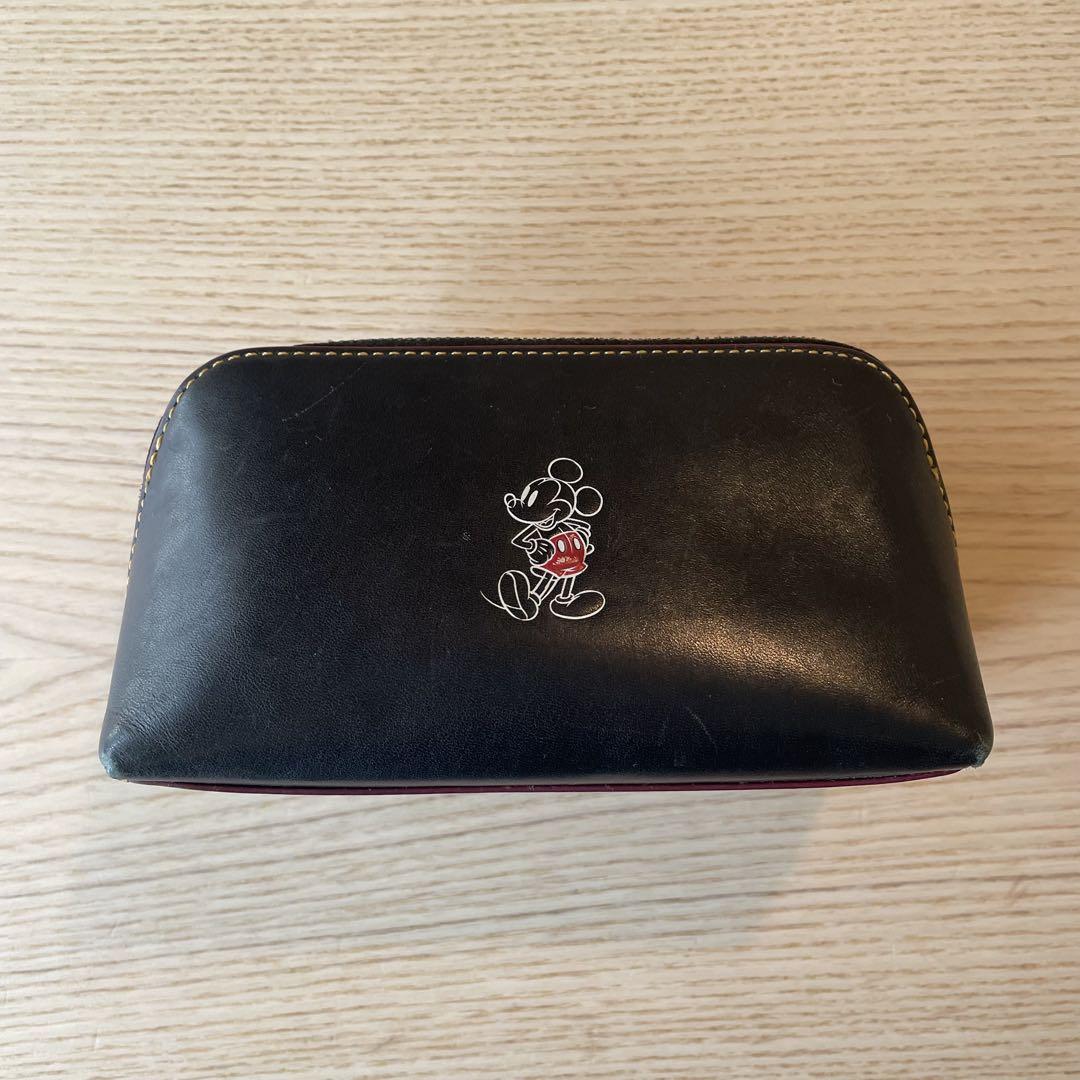 充実の品 COACH/ミッキーマウス/レザーポーチ/ブラック(黒) メルカリ - バッグ