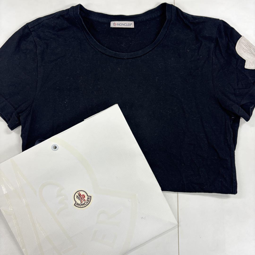 MONCLER 黒 半袖Tシャツ ワッペン レディース - メルカリ