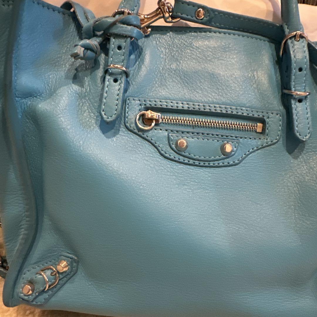 『4年保証』 BALENCIAGA ブルー ショルダーバック バック 匿名配送 - メルカリ バッグ