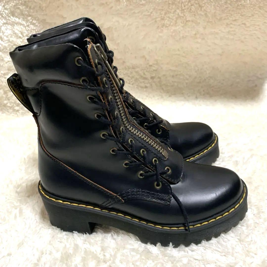 極美品✨ Dr.Martens 9ホール ブーツ ブラック フロントジップ