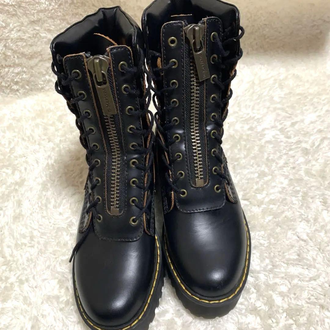 極美品✨ Dr.Martens 9ホール ブーツ ブラック フロントジップ
