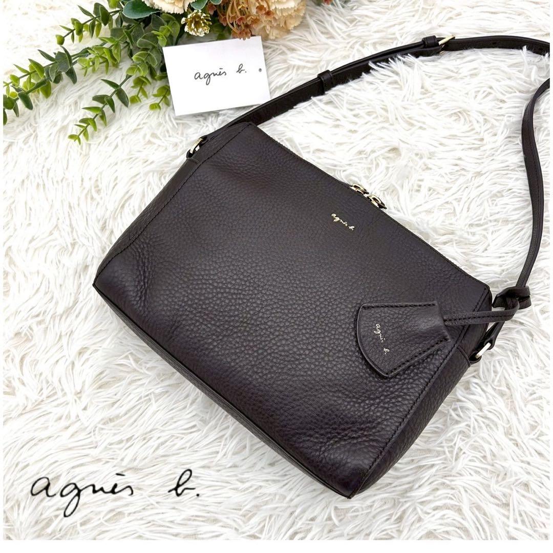 agne s b. アニエスベー ショルダーバッグ シルバーロゴAgnes b