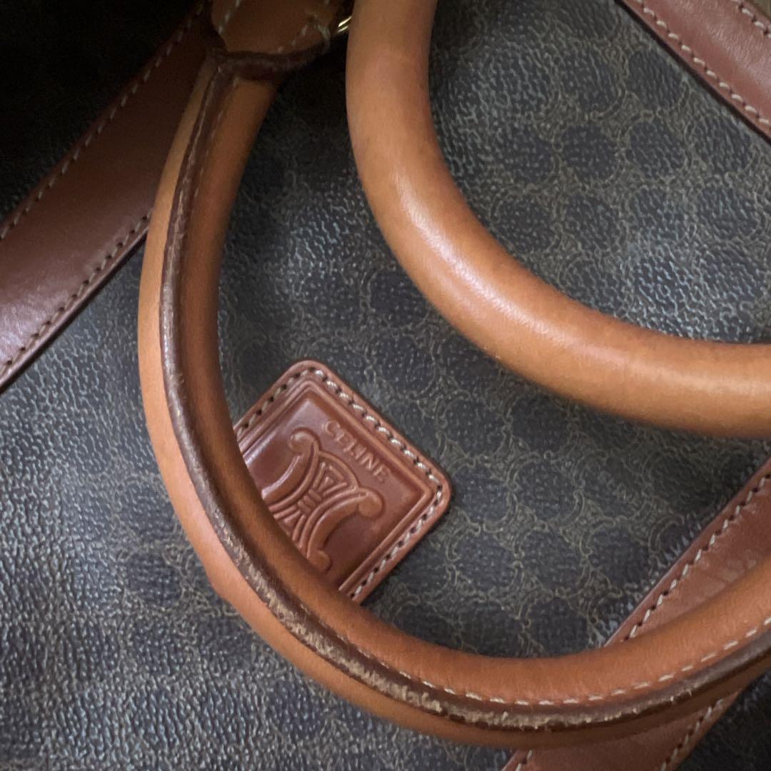 CELINE ボストンバッグ 黒 キャンバス・レザー