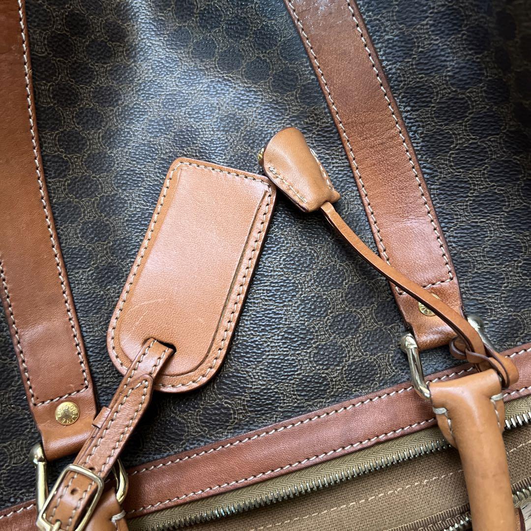 CELINE ボストンバッグ 黒 キャンバス・レザー